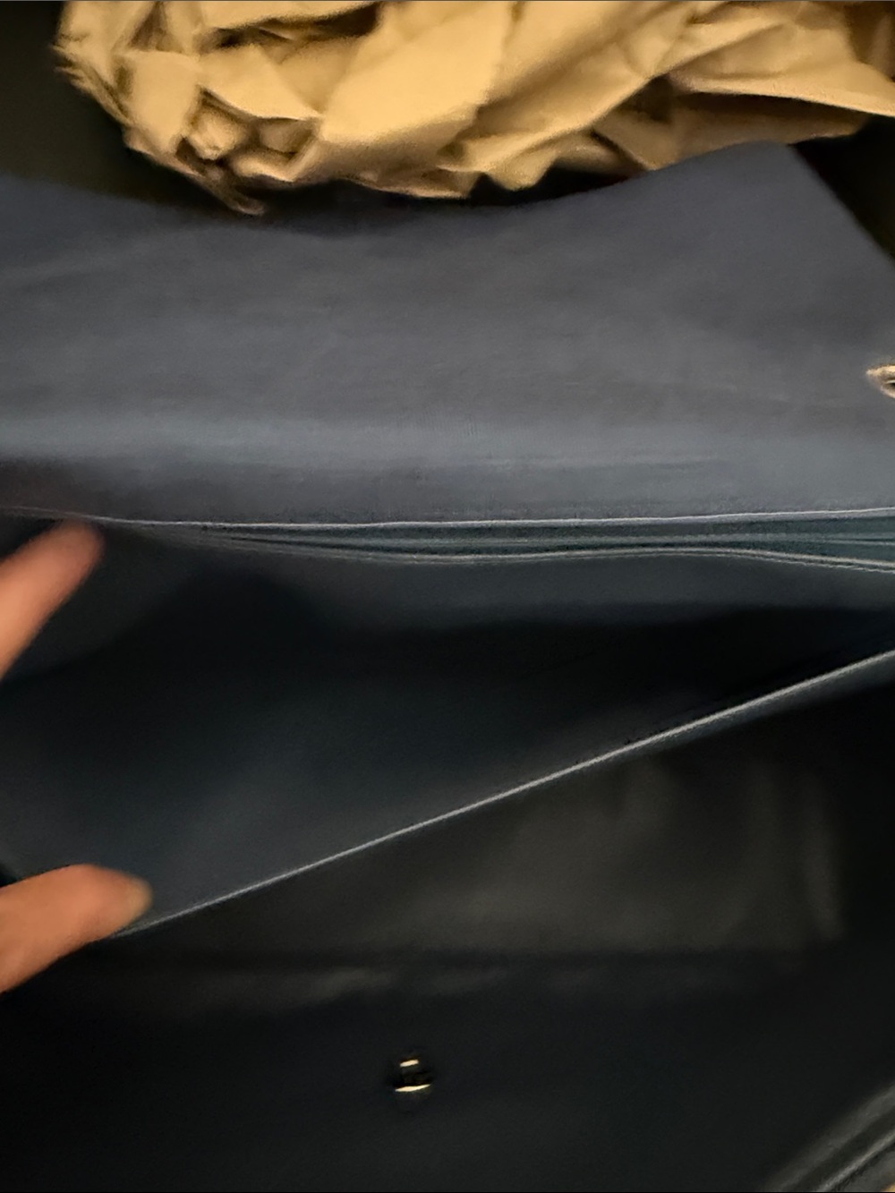 Chanel blue jersey single jumbo flap bag - Picture 9 of 14